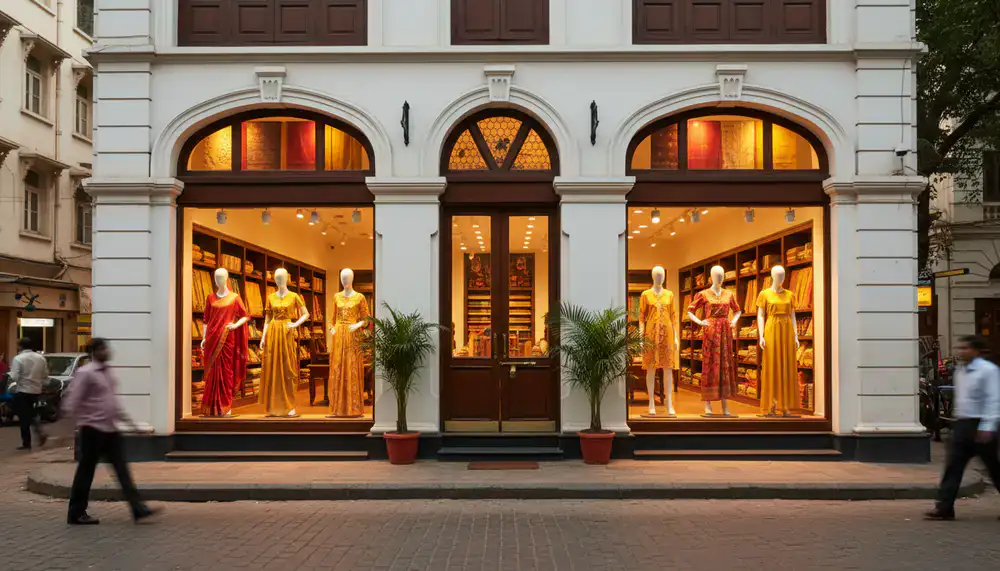 The Saffron Threads storefront and showroom in Colaba, Mumbai